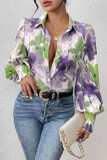 Lapel Bubble Long Sleeve Loose Shirt