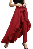 Chiffon Ruffled Irregular Trousers