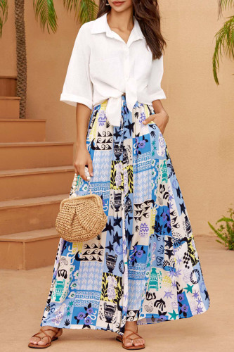 Bohemian Loose High Waisted Wide Leg Pants