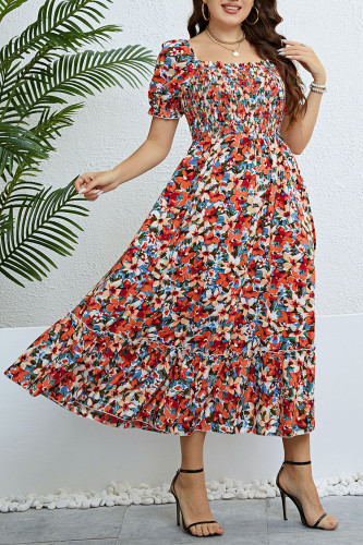 Summer Floral Print One Shoulder Dress