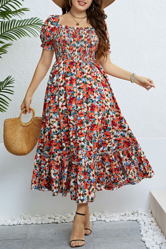 Summer Floral Print One Shoulder Dress