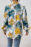 Lapel Bubble Long Sleeve Loose Shirt