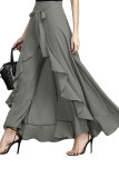 Chiffon Ruffled Irregular Trousers