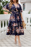 Summer V-Neck Printed Plus Size Dress