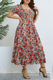 Summer Floral Print One Shoulder Dress