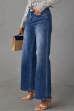 Deep blue Straight Leg High Stretch Jeans