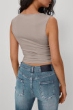 Solid Color Sleeveless Vest Hot Girl Top