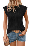 Jacquard Short Sleeved Loose T-Shirt Vest