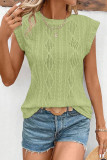 Jacquard Short Sleeved Loose T-Shirt Vest