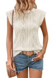Jacquard Short Sleeved Loose T-Shirt Vest