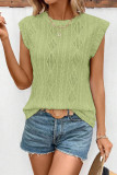 Jacquard Short Sleeved Loose T-Shirt Vest