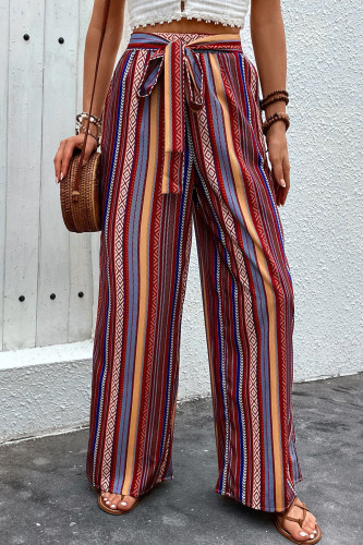 High Waisted Elastic Wide Leg Pants