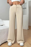 Solid Color High Waisted Loose Wide Leg Pants