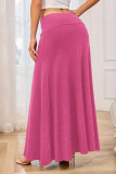 Solid Color Knitted High Waisted Skirt