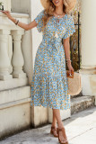 Summer Ruffle V-neck Short Sleeved Dress