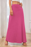 Solid Color Knitted High Waisted Skirt