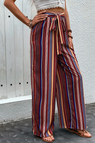 High Waisted Elastic Wide Leg Pants
