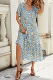 Summer Ruffle V-neck Short Sleeved Dress