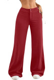 Solid Color High Waisted Loose Wide Leg Pants