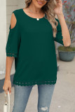 Round Neck Lace Loose Chiffon Shirt