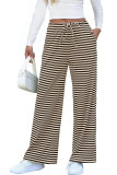 Striped Lace Up Loose Flared Pants
