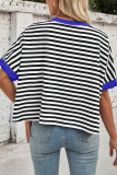 Striped Round Neck Bat Sleeve T-Shirt