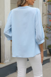 V-Neck Seven Quarter Sleeve Loose Chiffon Shirt