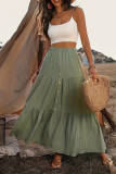 Retro Solid Color Oversized Skirt