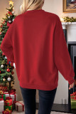Christmas Red Round Neck Long Sleeve Hoodie