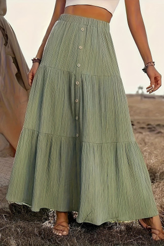 Retro Solid Color Oversized Skirt