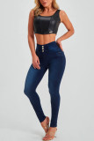 High Waisted Tight Elastic Jeans Denim Pants