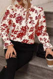 Ruffled Long Sleeved Printed Shirt