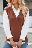 V-Neck Sleeveless Knitted Sweater Vest