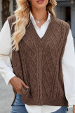 V-Neck Loose Fitting Vest Sweater
