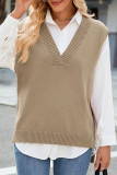 V-Neck Sleeveless Knitted Sweater Vest