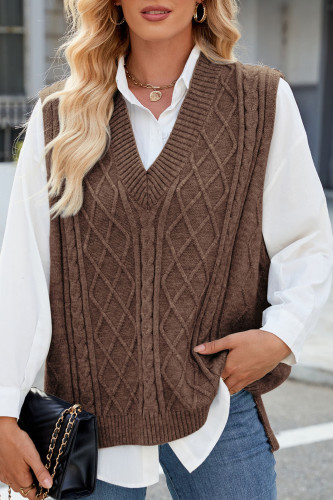 V-Neck Loose Fitting Vest Sweater