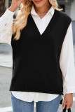 V-Neck Sleeveless Knitted Sweater Vest