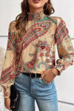 Lantern Long Sleeved Printed High Neck Shirt