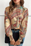Lantern Long Sleeved Printed High Neck Shirt