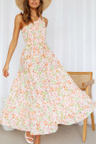 Bohemian Diagonal Shoulder Floral Dress