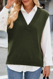 V-Neck Sleeveless Knitted Sweater Vest
