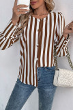 V-Neck Single Breasted Cardigan Striped Shirt