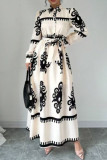 Holiday Style Printed Button Up Dress