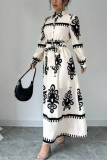 Holiday Style Printed Button Up Dress