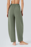 Solid Color Pocket Drawstring Waist Sports Pants