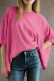 Solid Color Bat Sleeve Short Sleeved T-Shirt