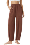 Solid Color Pocket Drawstring Waist Sports Pants