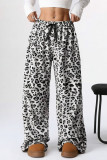 Leopard Print Casual Wide Leg Pants