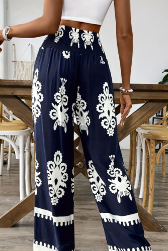 High Waisted Ethnic Printed Wide Leg Pants