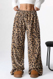 Leopard Print Casual Wide Leg Pants
